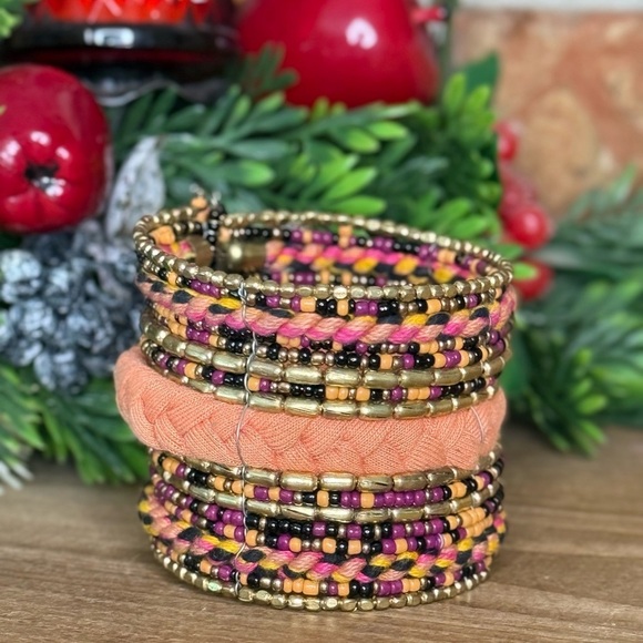 Vintage 1997 Multicolor Beaded Bohemian Bracelet CHOOSE COLOR